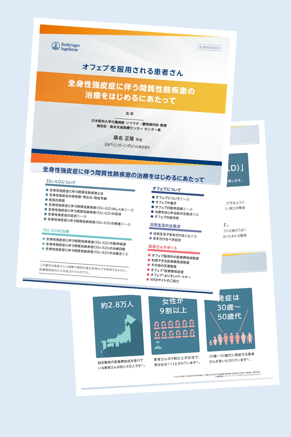オフェブを服用される患者さんのためのサポート冊子 全身性強皮症に伴う間質性肺疾患(SSc-ILD)の治療をはじめるにあたって