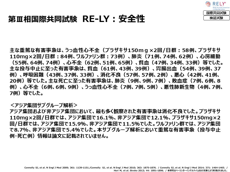 RE-LY試験：プラザキサの安全性03